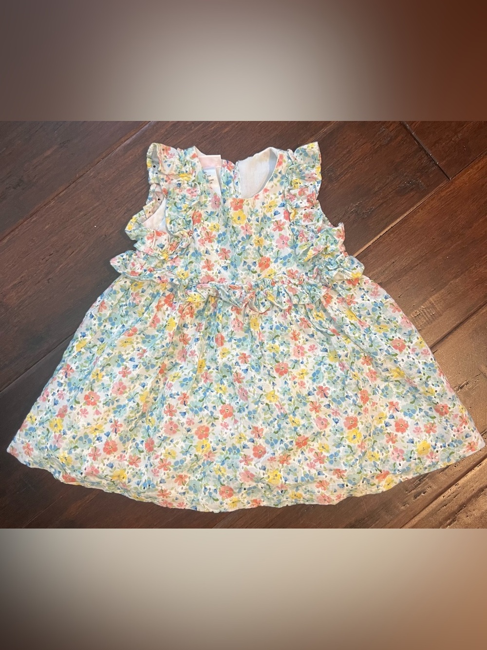 Bonnie Baby Floral Ruffle Dress - Pastel Pink Blue Yellow